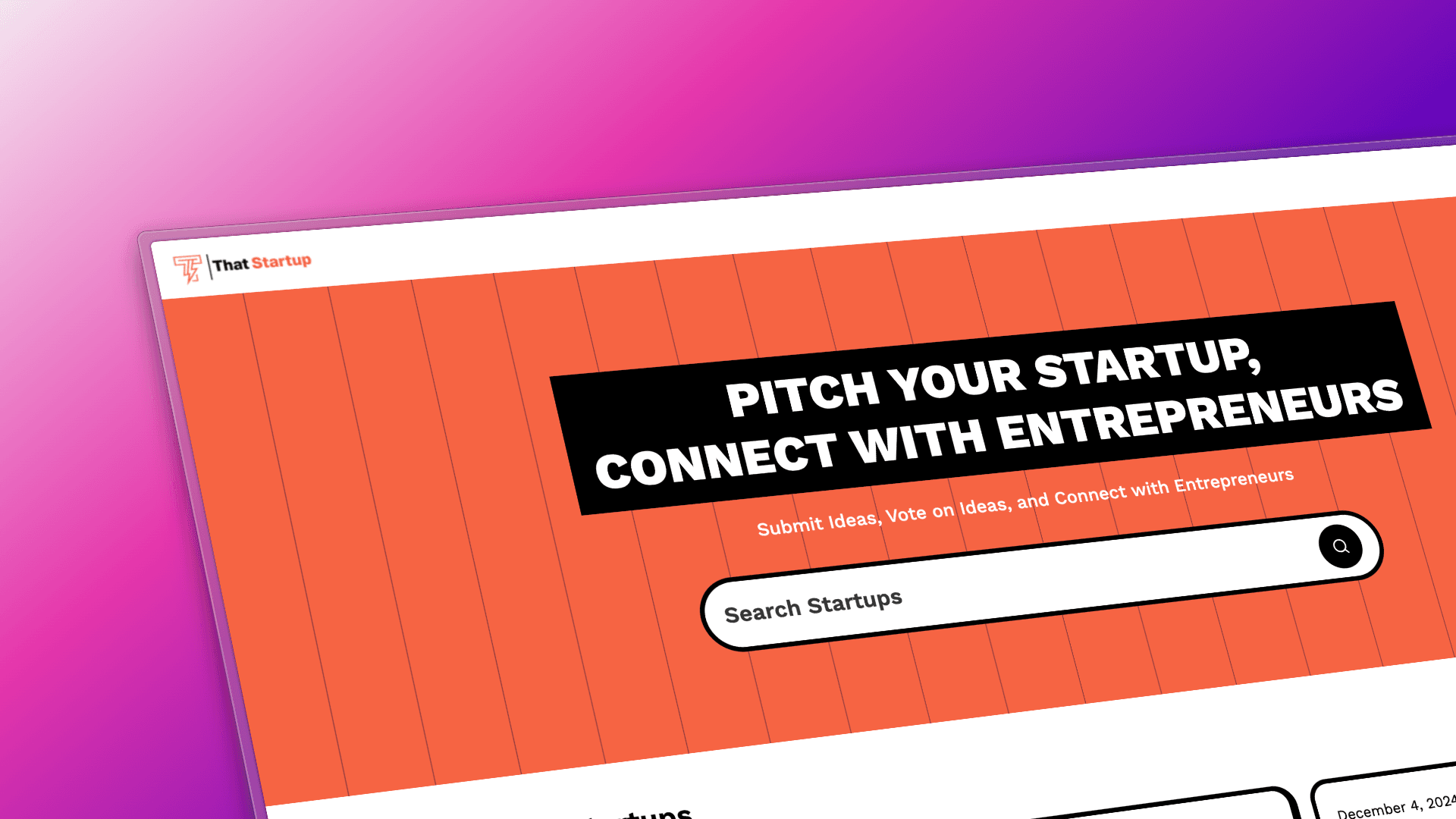 That Startup - Pitch & Connect Platform